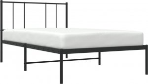 vidaXL vidaXL Metalowa rama łóżka z wezgłowiem, czarna, 90x190 cm 3