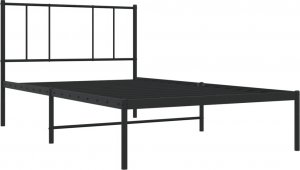 vidaXL vidaXL Metalowa rama łóżka z wezgłowiem, czarna, 90x190 cm 5