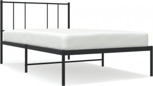 vidaXL vidaXL Metalowa rama łóżka z wezgłowiem, czarna, 100x190 cm 2