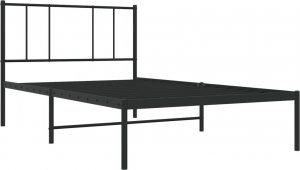 vidaXL vidaXL Metalowa rama łóżka z wezgłowiem, czarna, 100x190 cm 5
