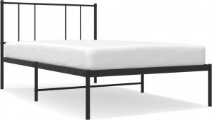 vidaXL vidaXL Metalowa rama łóżka z wezgłowiem, czarna, 100x200 cm 2