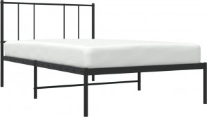 vidaXL vidaXL Metalowa rama łóżka z wezgłowiem, czarna, 100x200 cm 3