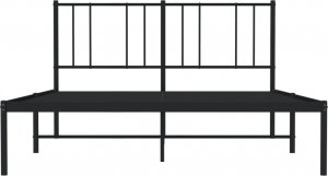 vidaXL vidaXL Metalowa rama łóżka z wezgłowiem, czarna, 135x190 cm 6