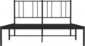 vidaXL vidaXL Metalowa rama łóżka z wezgłowiem, czarna, 140x190 cm 6