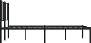 vidaXL vidaXL Metalowa rama łóżka z wezgłowiem, czarna, 150x200 cm 7