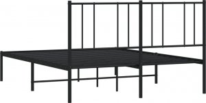 vidaXL vidaXL Metalowa rama łóżka z wezgłowiem, czarna, 160x200 cm 8