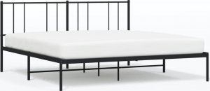 vidaXL vidaXL Metalowa rama łóżka z wezgłowiem, czarna, 183x213 cm 2