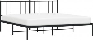 vidaXL vidaXL Metalowa rama łóżka z wezgłowiem, czarna, 183x213 cm 3