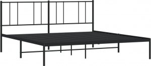 vidaXL vidaXL Metalowa rama łóżka z wezgłowiem, czarna, 183x213 cm 5