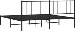 vidaXL vidaXL Metalowa rama łóżka z wezgłowiem, czarna, 183x213 cm 8