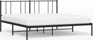 vidaXL vidaXL Metalowa rama łóżka z wezgłowiem, czarna, 193x203 cm 2