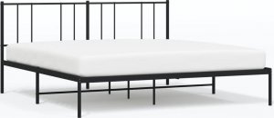 vidaXL vidaXL Metalowa rama łóżka z wezgłowiem, czarna, 200x200 cm 2