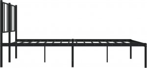 vidaXL vidaXL Metalowa rama łóżka z wezgłowiem, czarna, 200x200 cm 7