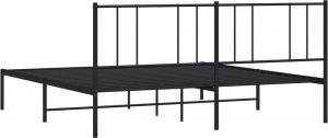 vidaXL vidaXL Metalowa rama łóżka z wezgłowiem, czarna, 200x200 cm 8