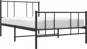 vidaXL vidaXL Metalowa rama łóżka z wezgłowiem i zanóżkiem, czarna, 75x190 cm 3