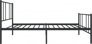 vidaXL vidaXL Metalowa rama łóżka z wezgłowiem i zanóżkiem, czarna, 75x190 cm 7