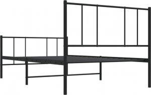 vidaXL vidaXL Metalowa rama łóżka z wezgłowiem i zanóżkiem, czarna, 75x190 cm 8