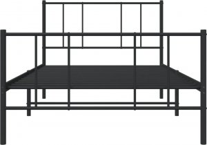 vidaXL vidaXL Metalowa rama łóżka z wezgłowiem i zanóżkiem, czarna, 80x200 cm 6