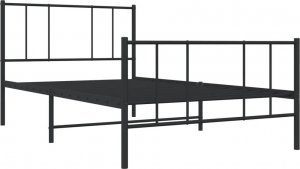 vidaXL vidaXL Metalowa rama łóżka z wezgłowiem i zanóżkiem, czarna, 107x203cm 5