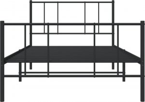 vidaXL vidaXL Metalowa rama łóżka z wezgłowiem i zanóżkiem, czarna, 107x203cm 6