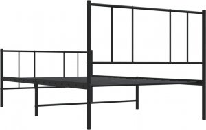 vidaXL vidaXL Metalowa rama łóżka z wezgłowiem i zanóżkiem, czarna, 107x203cm 8