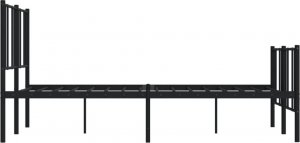vidaXL vidaXL Metalowa rama łóżka z wezgłowiem i zanóżkiem, czarna, 140x190cm 7