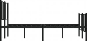 vidaXL vidaXL Metalowa rama łóżka z wezgłowiem i zanóżkiem, czarna, 140x200cm 7