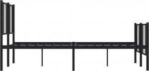 vidaXL vidaXL Metalowa rama łóżka z wezgłowiem i zanóżkiem, czarna, 150x200cm 7