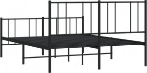 vidaXL vidaXL Metalowa rama łóżka z wezgłowiem i zanóżkiem, czarna, 150x200cm 8