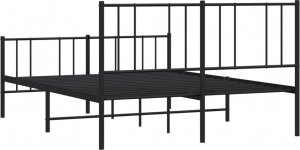 vidaXL vidaXL Metalowa rama łóżka z wezgłowiem i zanóżkiem, czarna, 160x200cm 8