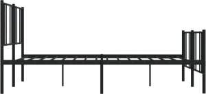 vidaXL vidaXL Metalowa rama łóżka z wezgłowiem i zanóżkiem, czarna, 180x200cm 7