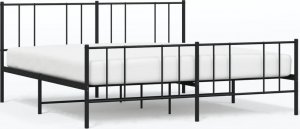 vidaXL vidaXL Metalowa rama łóżka z wezgłowiem i zanóżkiem, czarna, 183x213cm 2