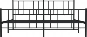 vidaXL vidaXL Metalowa rama łóżka z wezgłowiem i zanóżkiem, czarna, 183x213cm 6