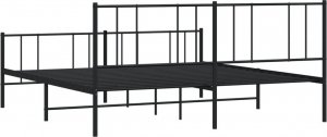 vidaXL vidaXL Metalowa rama łóżka z wezgłowiem i zanóżkiem, czarna, 183x213cm 8