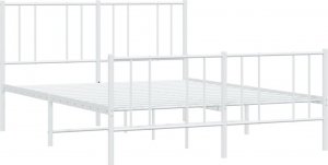 vidaXL vidaXL Metalowa rama łóżka z wezgłowiem i zanóżkiem, biała, 140x200 cm 5