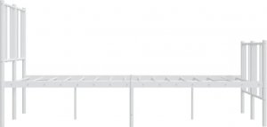 vidaXL vidaXL Metalowa rama łóżka z wezgłowiem i zanóżkiem, biała, 140x200 cm 7