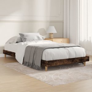 vidaXL vidaXL Rama łóżka, przydymiony dąb, 90x200 cm, materiał drewnopochodny 1