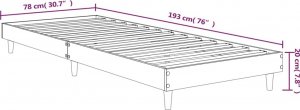vidaXL vidaXL Rama łóżka, dąb sonoma, 75x190 cm, materiał drewnopochodny 9