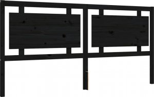 vidaXL Rama łóżka z wezgłowiem, czarna, 200x200 cm, lite drewno 8