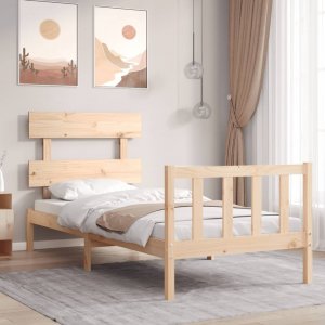 vidaXL vidaXL Rama łóżka z wezgłowiem, 3FT, pojedyncza, lite drewno 1