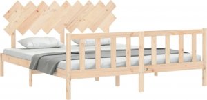 vidaXL vidaXL Rama łóżka z wezgłowiem, 6FT Super King, lite drewno 4