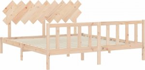 vidaXL vidaXL Rama łóżka z wezgłowiem, 6FT Super King, lite drewno 5