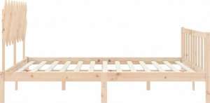 vidaXL vidaXL Rama łóżka z wezgłowiem, 6FT Super King, lite drewno 7