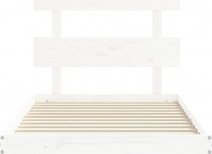 vidaXL vidaXL Rama łóżka z wezgłowiem, biała, 3FT, pojedyncza, lite drewno 6
