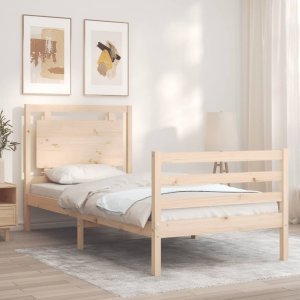 vidaXL vidaXL Rama łóżka z wezgłowiem, 100x200 cm, lite drewno 3