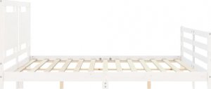 vidaXL vidaXL Rama łóżka z wezgłowiem, biała, 200x200 cm, lite drewno 7