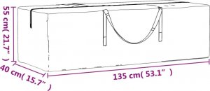 vidaXL vidaXL Torby na poduszki ogrodowe, 2 szt., czarne, 135x40x55 cm, PE 9