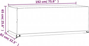 vidaXL vidaXL Pokrowiec na meble ogrodowe, 8 oczek, 192x82x65 cm, prostokąt 9