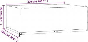 vidaXL vidaXL Pokrowiec na meble ogrodowe, 12 oczek, 270x180x90 cm, prostokąt 9
