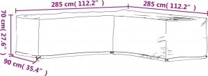 vidaXL vidaXL Pokrowiec na narożne meble ogrodowe, 16 oczek, 285x285x70 cm 10